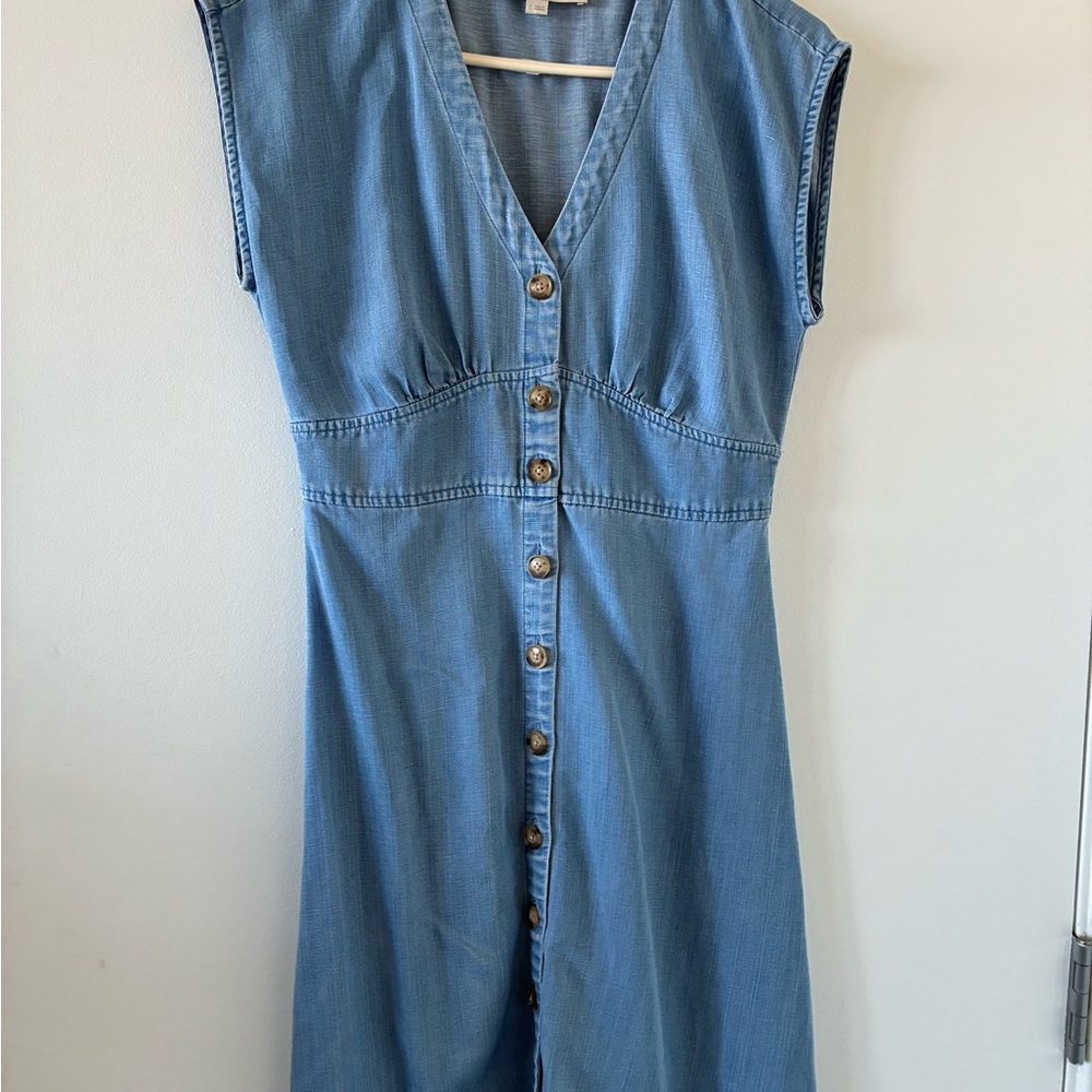 LOFT Soft Blue Chambray Dress